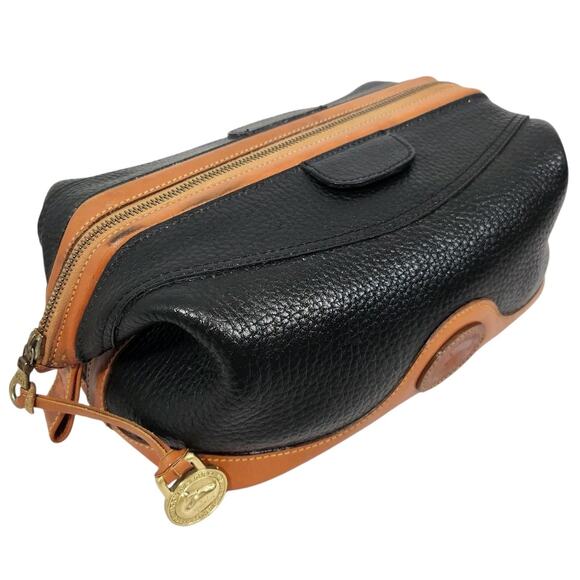 VTG DOONEY & BOURKE PEBBLE LEATHER BAG DOPP KIT COLLAPSABLE MAKEUP TRAVEL ZIPPER - Picture 1 of 12